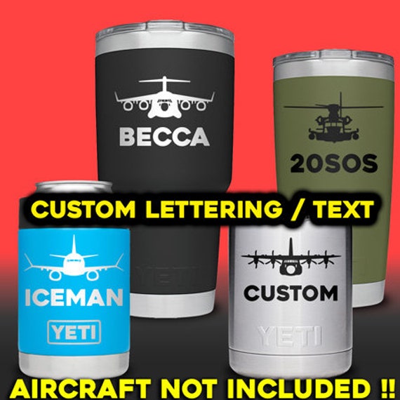 Custom Lettering for Yeti style cups Mini Jet Custom Text