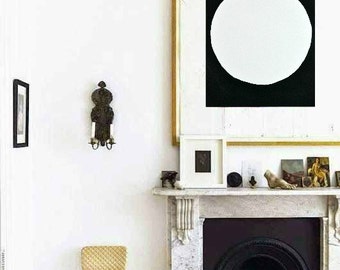 Black, White 11"x15" Fine Art Paper Original Painting Abstract Minimalist Modern Art Contemporary Artwork