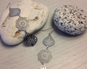 Silver filigree earrings