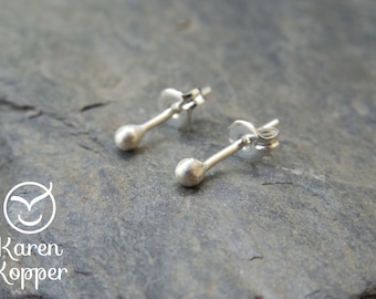 Small ball earrings, sterling silver 0.925, sleepers, second earrings, made to order.