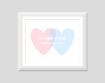 twin blessings print elephant twin nursery decor boy girl
