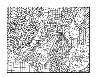Zentangle Inspired Coloring Page, Printable PDF Zendoodle Pattern, Page 14 - Instant Download