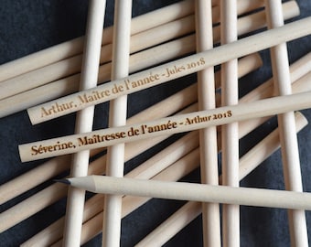 Custom Wooden engraved pencil for teachers - Personalized Wooden pencil - Wedding favors - Custom Gift - Teachers Gift - Custom pencil