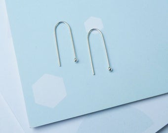 ON SALE Arc Earrings - Silver Arc Earrings - Minimalist Line Earrings - Horseshoe Earrings - Arc Earrings - Line Earrings