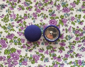 Navy Blue Button Earrings / Wholesale Earrings / Solid Color Earring / Made in NYC / Birthday Present / Sensitive Earrings / Studs