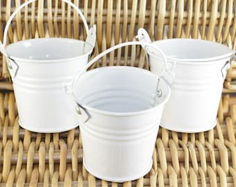 Tin Favour Pail - 2inch - White. JR07514