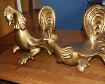 1966 Rooster and Hen Sculptures ~ Signed by Artist