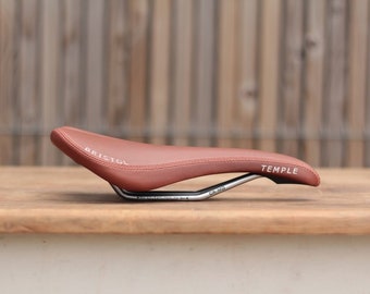 Temple Cycles Bristol vegan leather bike saddle for town and road riding