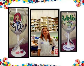 Pharmacy Wine Glass, Pharmacist Wine Glass, Occupational Wine Glass