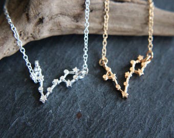Star sign Necklace fish Fish Pisces gold or silver necklace