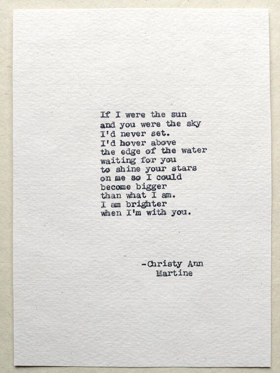 Old Fashioned Gifts - Love Poem - Gifts for Girlfriend or Wife - Hand Typed by Author