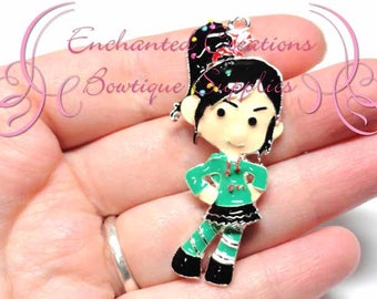 2" Vanellope Inspired Charm, Candy Theme, Chunky Pendant, Keychain, Bookmark, Zipper Pull, Chunky Jewelry, Purse Charm, Planner Charm