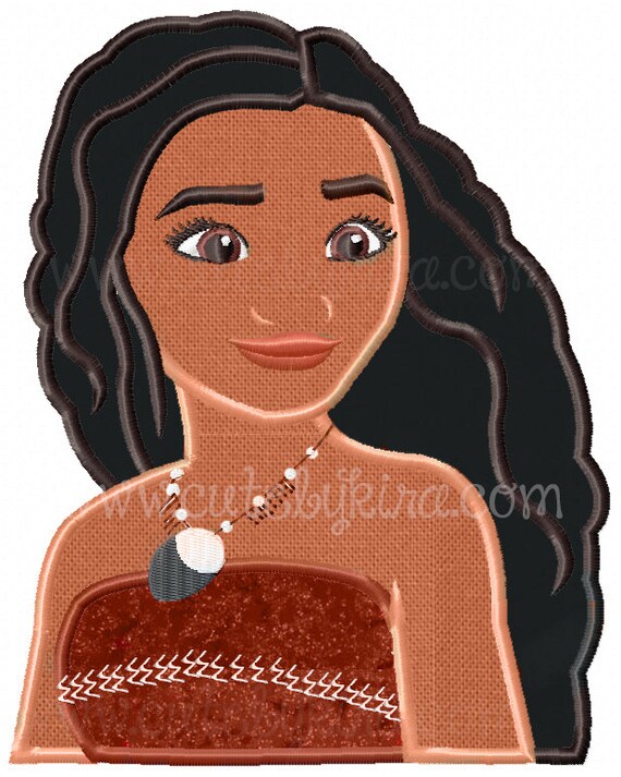 Moana Bust Applique Machine Embroidery Design DIGITAL ITEM