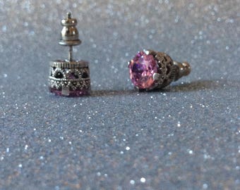 Earrings Filigee Studs pink or purple