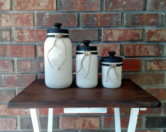 Mason Jar Canister Set - Mason Jar Canister - Kitchen Canister Set - Canister Set - Canister Set for Kitchen - Kitchen Decor - Canister