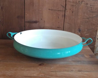 Vintage Turquoise Large Kobenstyle Jens Quistgaard Paella Pan Denmark