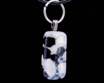 Small Black and White Pebble Pendant