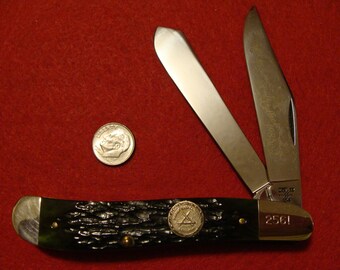 Case XX SS G6240 Green Bone DogLeg Trapper NKCA 1985