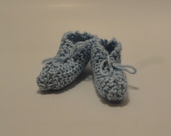 Handmade Pale Blue Baby Booties