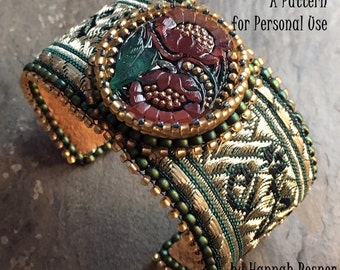 Bead Tutorial Steampunk Brocade Beaded Bracelet pattern instructions by Hannah Rosner