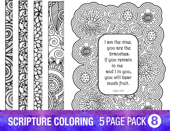 5 bible verse coloring pages set diy adult coloring pages