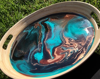 Resin and Bamboo Serving Tray