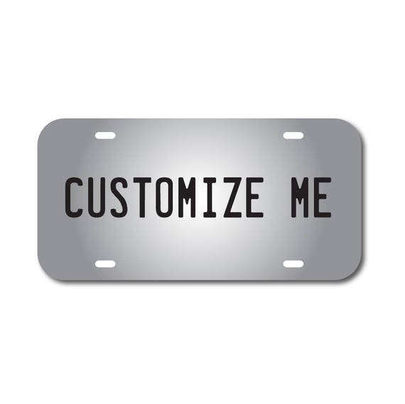 Mirrored Acrylic License Plate Silver Custom Car Tag Custom