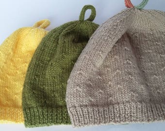 Childs Beanie handknit woollen