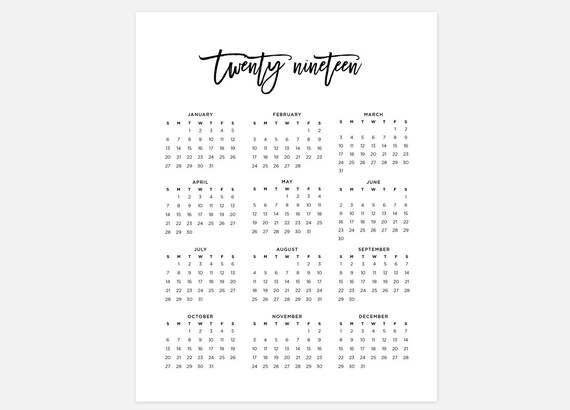 mini calendar 2019 free printable