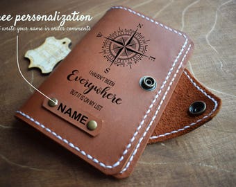 Leather Passport Cover/ Travel Passport holder/Personalized Passport Case/Adventure Gift/Passport Wallet