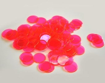 100 Plastic Bingo Chips, Pink