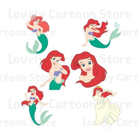 Download Little Mermaid Ariel Svg Eps Dxf and Png formats 6