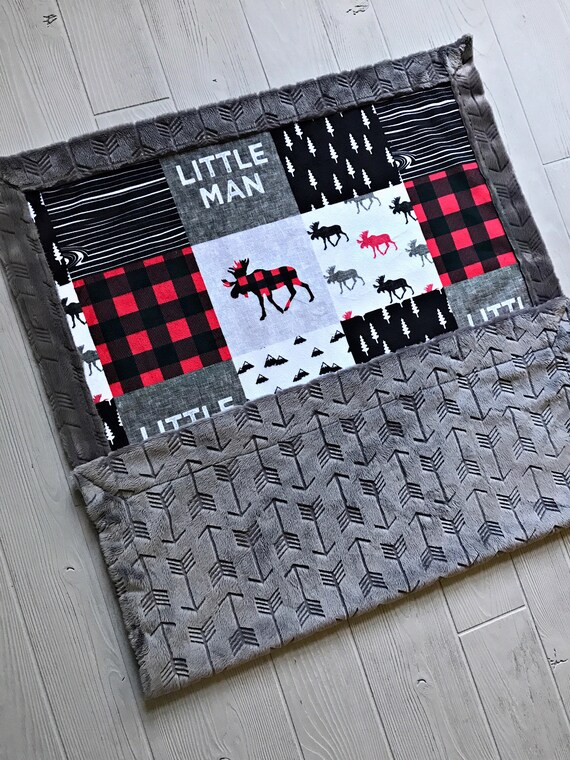 Buffalo Check Minky Baby Blanket Buffalo Plaid Blanket Faux