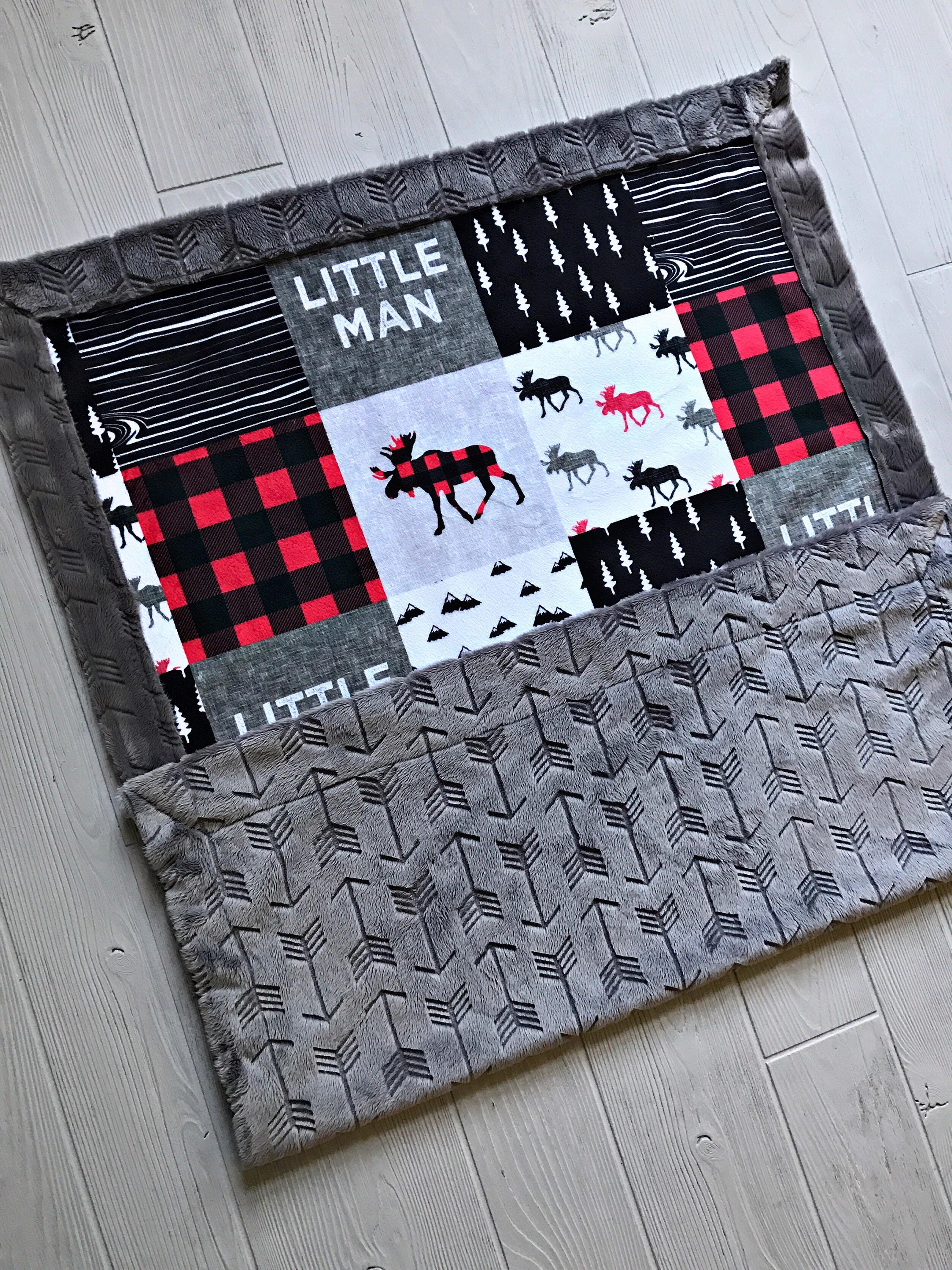 Buffalo Check Minky Baby Blanket Buffalo Plaid Blanket Faux