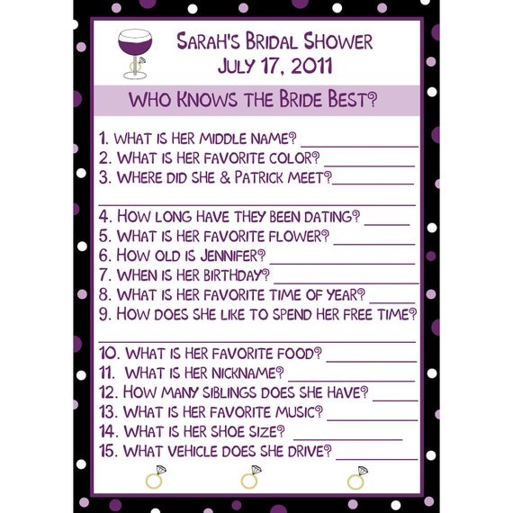 Questions To Ask Fiance For Bridal Shower Questions To Ask Fiance For Bridal Shower