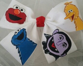 You Pick Your Favorites Boutique Handpainted Sesame St. Hairbow