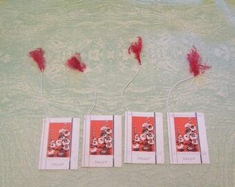 Four vintage poppy poppies flowers floral bridge tally tallies