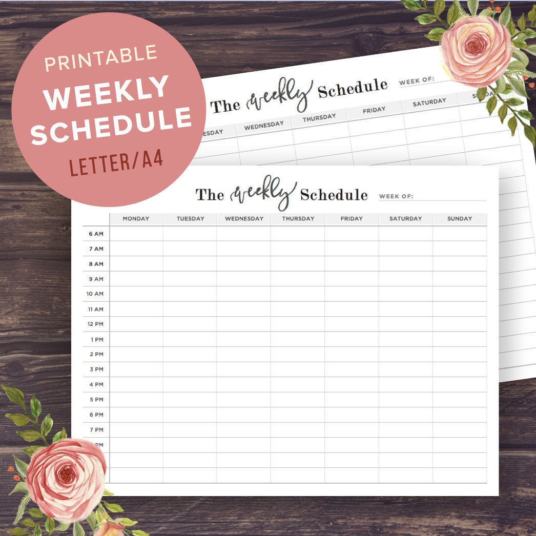 Weekly Schedule Printable Weekly Planner 2016 Weekly