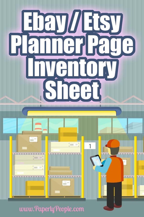 inventory sheet planner tracker printable seller form worksheet digital