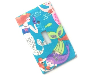 Mermaids Glitter Light Switch Plate Cover
