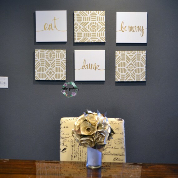 Eat Drink Be Merry Wall Art Pack Of 6 Canvas Hangings Like This Item