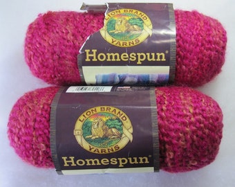 Lion Brand HOMESPUN Yarn in Tulips, Bulky Yarn, Acrylic Yarn, Silly Salmon Crochet
