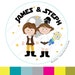 Star Wars Wedding Stickers, Personalized Star Wars Wedding PRINTED round Stickers,Labels or Envelope Seals, Bride and Groom Stickers A1288