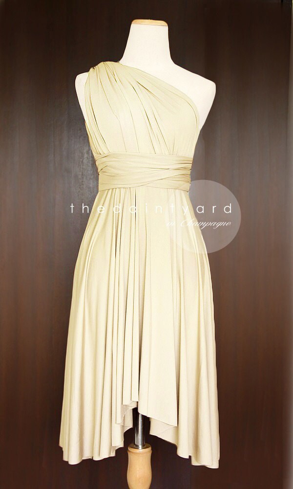 Champagne Bridesmaid Dress Convertible Dress Infinity Dress