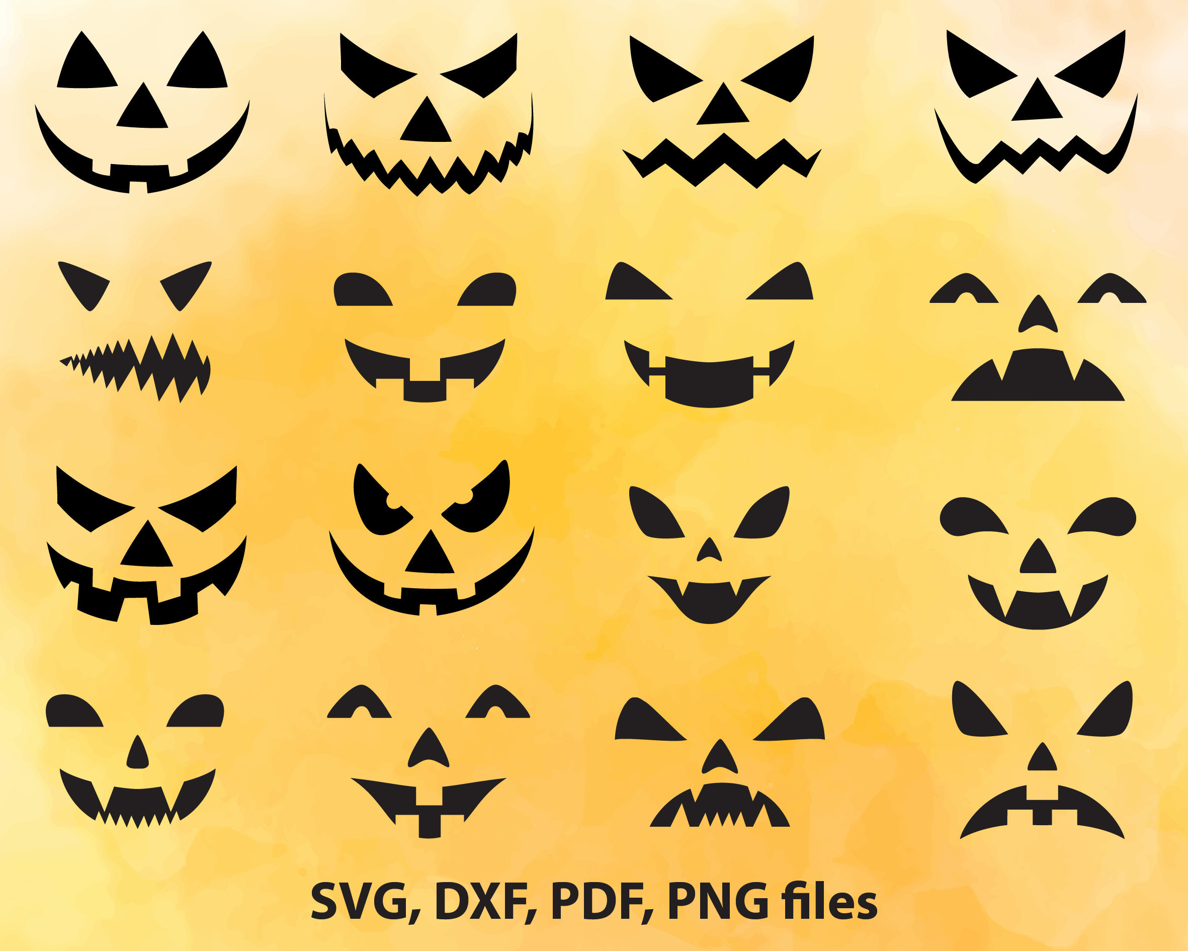 Download Pumpkin Faces Svg Halloween face dxf Scary face design Jack