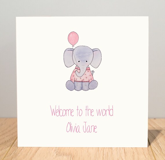 personalised new baby girl card welcome to the world