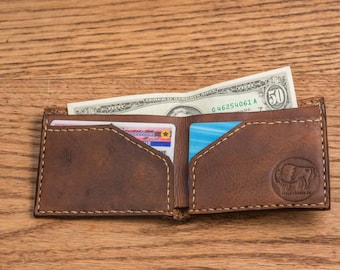 Minimalist Wallet, Full grain cowhide leather, handmade product