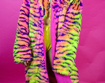 Neon Roar Floor Length Coat