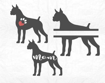 Boxer svg Dog svg monogram svg Boxer Dog svg Dog mom svg