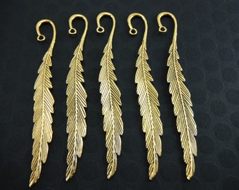 Gold Feather Bookmarks (Quantity of 5)